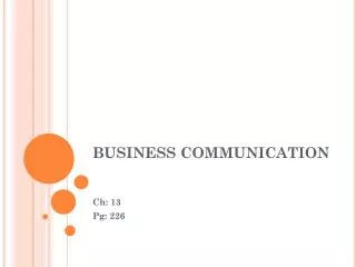 BUSINESS COMMUNICATION