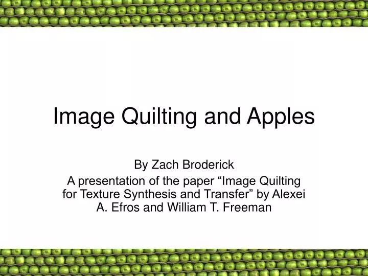 image quilting and apples