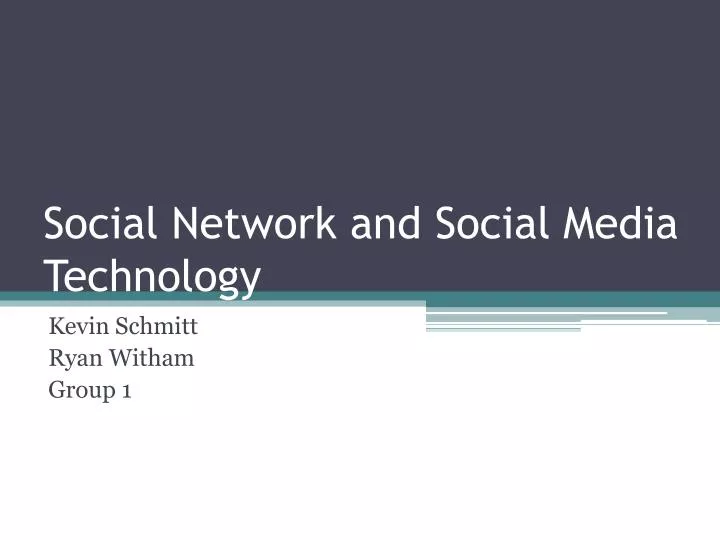 social network and social media technology