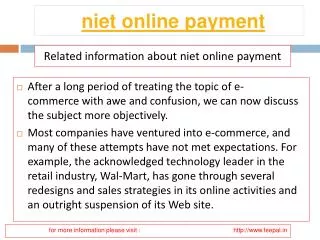 Some Logical Facts about niet online payment