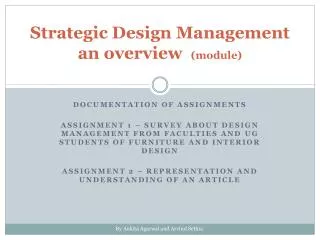 Strategic Design Management an overview (module)