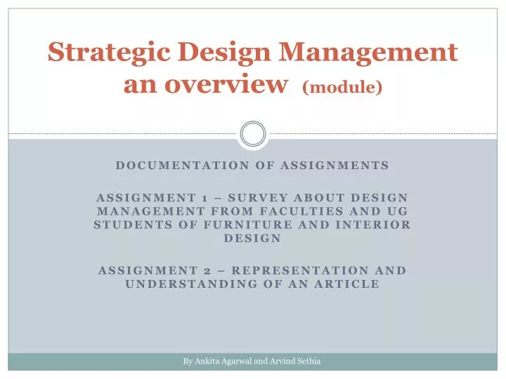 strategic design management an overview module