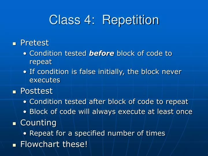class 4 repetition