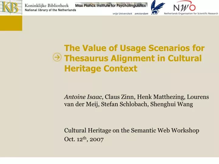 the value of usage scenarios for thesaurus alignment in cultural heritage context