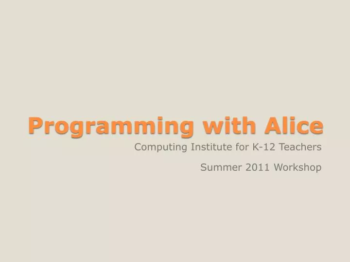 programming with alice