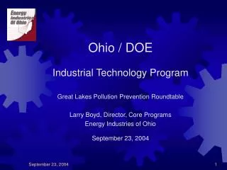 Ohio / DOE Industrial Technology Program Great Lakes Pollution Prevention Roundtable