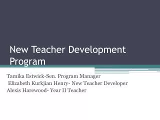 New Teacher Development Program