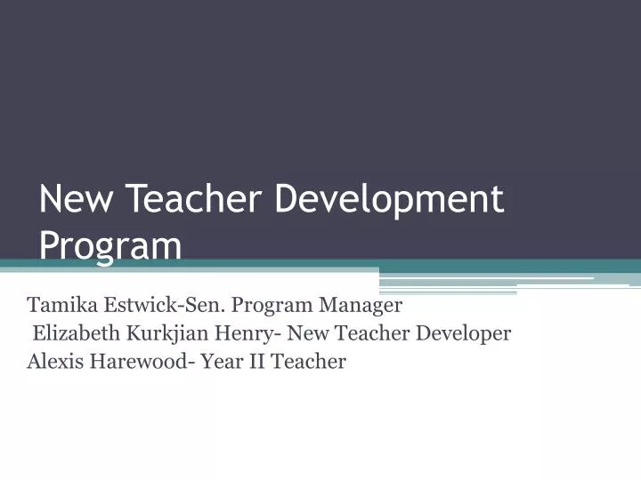new teacher development program