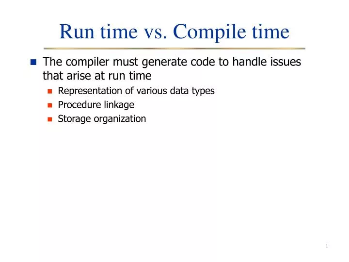 run time vs compile time