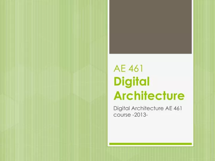 ae 461 digital architecture