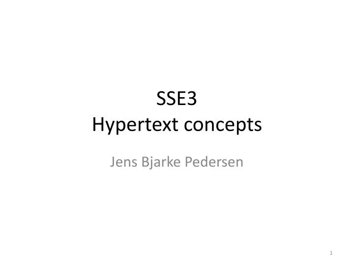 sse3 hypertext concepts
