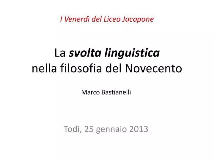 la svolta linguistica nella filosofia del novecento