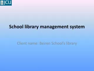 School library management system