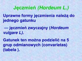 j czmie hordeum l