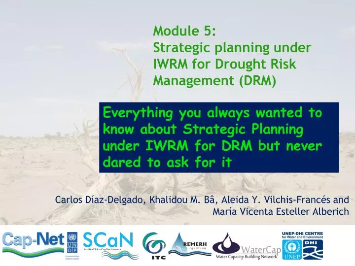 module 5 strategic planning under iwrm for drought risk management drm