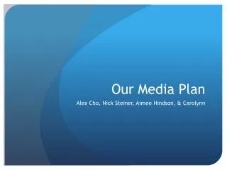 Our Media Plan