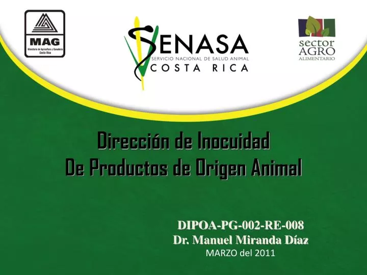 direcci n de inocuidad de productos de origen animal