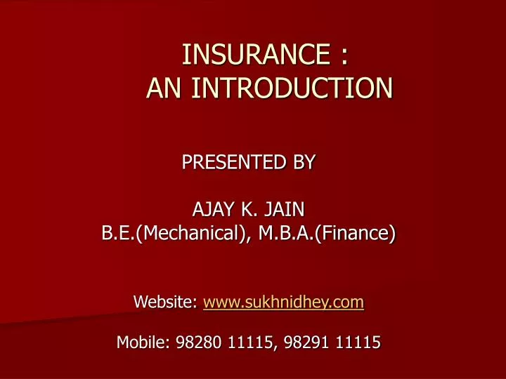 insurance an introduction