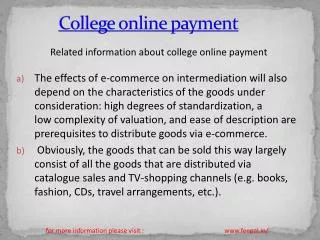 Tips on going to a college online payment