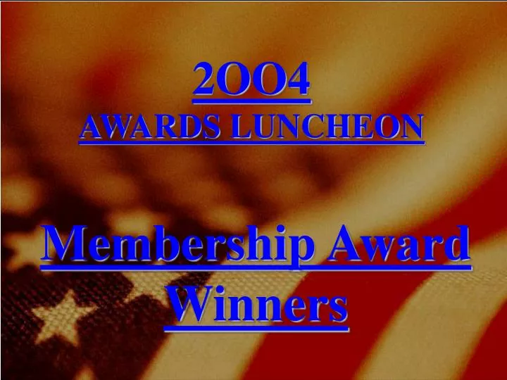 membership award winners