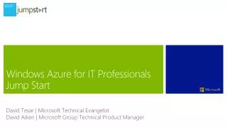 Windows Azure for IT Professionals Jump Start