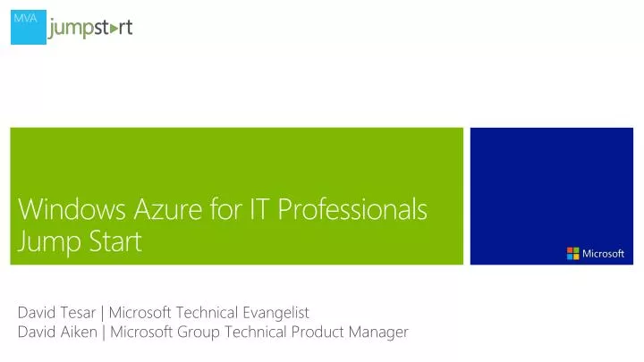 windows azure for it professionals jump start