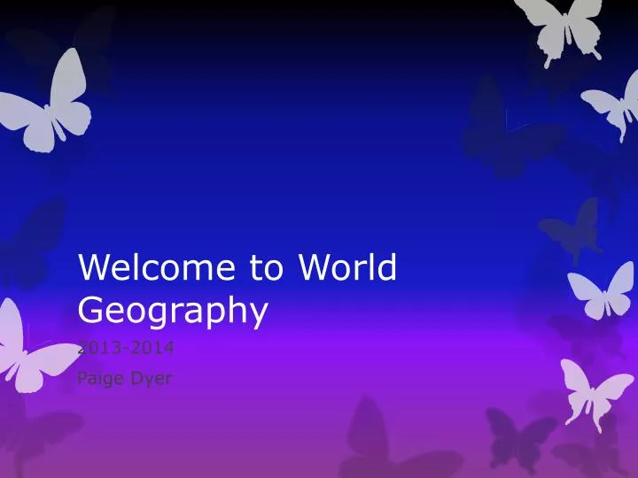 welcome to world geography