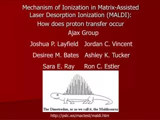 Mechanism of Ionization in Matrix-Assisted Laser Desorption Ionization (MALDI):