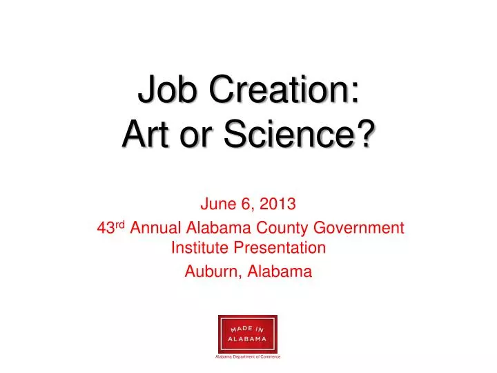 job creation art or science