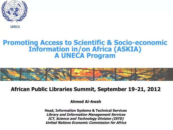 promoting access to scientific socio economic information in on africa askia a uneca program
