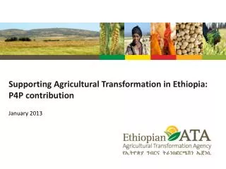 Supporting Agricultural Transformation in Ethiopia: P4P contribution