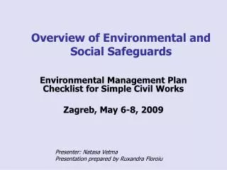 Overview of Environmental and Social Safeguards