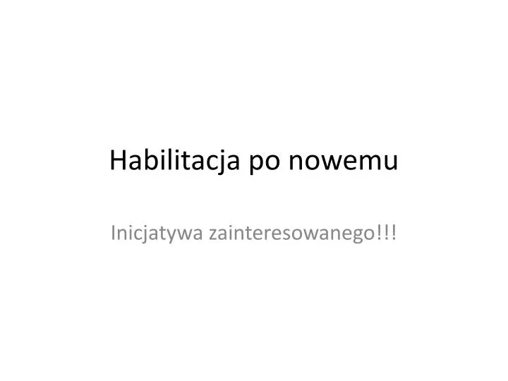 habilitacja po nowemu