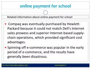 Get details about how to submitted online payment for school