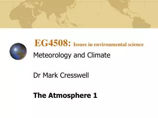 EG4508: Issues in environmental science