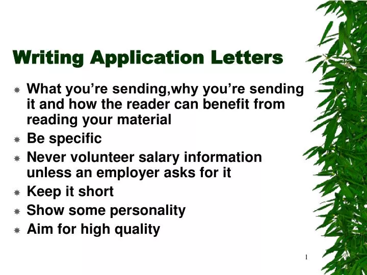 writing application letters