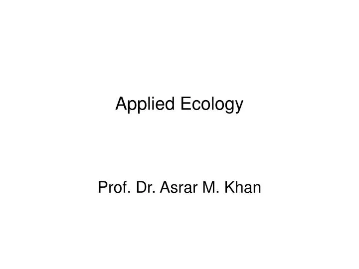 applied ecology