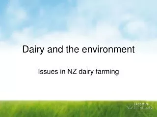 Dairy and the environment