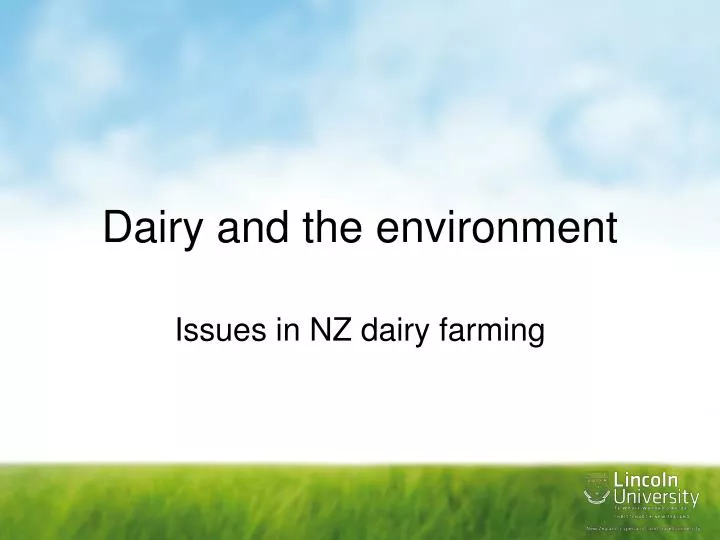 dairy and the environment