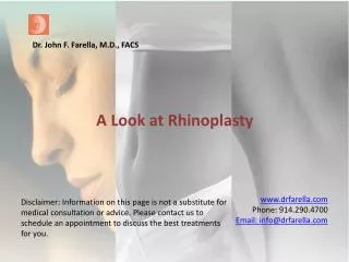 A look at Rhinoplasty