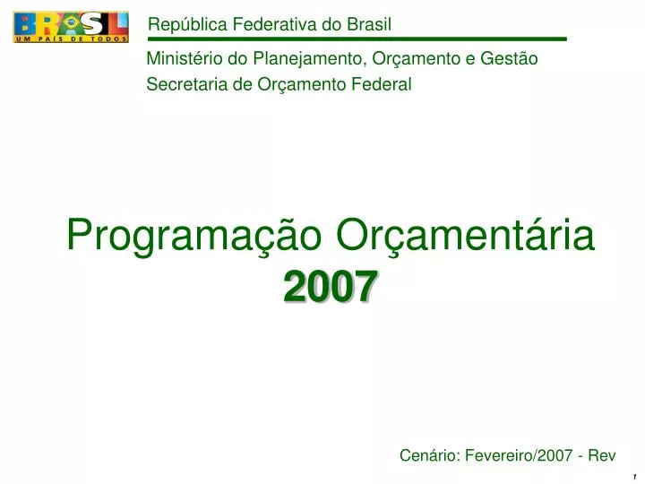 programa o or ament ria 2007