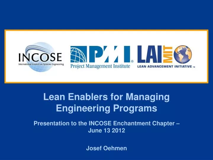 lean enablers for managing engineering programs