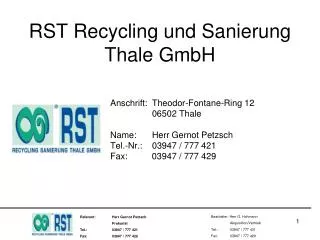 RST Recycling und Sanierung Thale GmbH