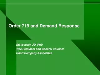 Order 719 and Demand Response