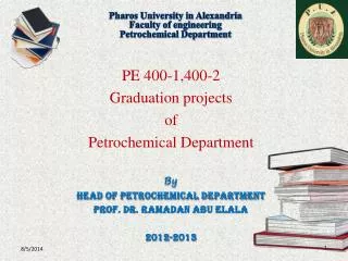 Pharos University in Alexandria Faculty of engineering Petrochemical Department
