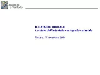 il catasto digitale lo stato dell arte della cartografia catastale