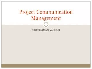 project communication management