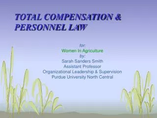 TOTAL COMPENSATION &amp; PERSONNEL LAW