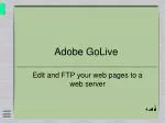 Adobe GoLive - slide 1
