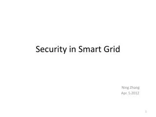 Security in Smart Grid